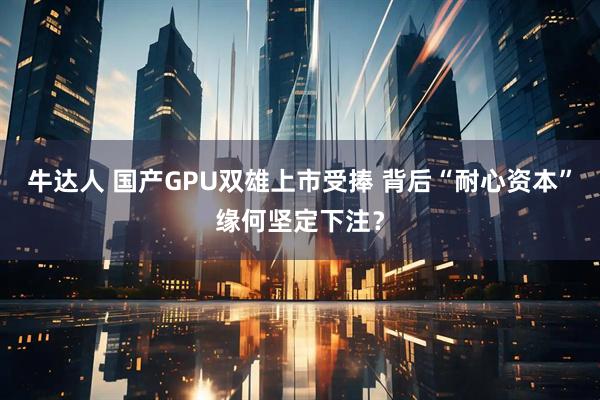 牛达人 国产GPU双雄上市受捧 背后“耐心资本”缘何坚定下注？